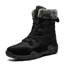 Men Winter Snow Boots Super Warm Men Hiking Boots High Quality Waterproof Leathe - £76.62 GBP