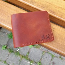 Personalized Customized Personalised Custom Leather Handmade Slim Mens W... - $45.00