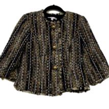 Cabi Style 175 Paris Tweed Blazer Jacket 3/4 Sleeves 3 Buttons Mid Lengt... - $37.99