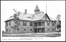 Pittsfield, Maine Pre-1907 B&amp;W Und/B Postcard - Lancy Street School - $12.25