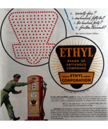 1947 Ethyl Gas Advertisement Gasoline &amp; Oil Refinery Gas Pump Vintage DWWW6 - $29.99