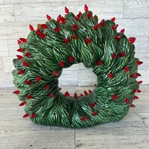 Vintage Tampa Bay Mold Co. Light Up Ceramic Christmas Wreath needs base TESTED - £27.82 GBP