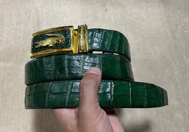 Size 40&quot; Genuine Green Belly Alligator Crocodile Leather Skin Belt Width... - $56.99