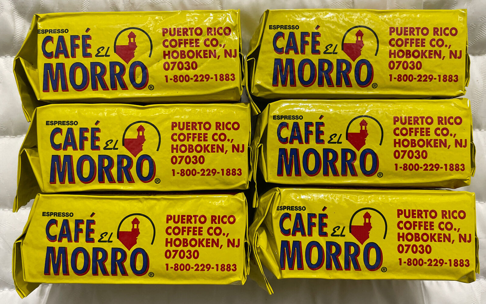 6 Cafe El Morro Puerto Rico Espresso Coffee Bricks 36oz Total Sealed Fast Ship Ground Coffee