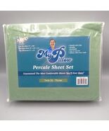 My Pillow Mypillow Percale 100% Cotton Sheet Set 200 Thread Twin XL Gree... - €17,84 EUR
