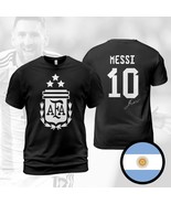 Argentina Messi Signature Champions 3 Stars FIFA World Cup 2022 Black T-... - $41.01 CAD+