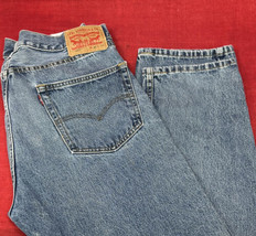 Levi&#39;s 505 Blue Jeans Regular Fit Straight Leg Mens 36 x 31 Medium Wash ... - £12.34 GBP
