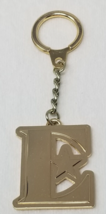 Monogram Letter E Keychain Star Design Gold Metal Vintage - $12.30