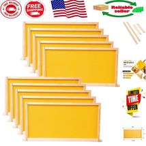 Efficient 10-Pack Deep Hive Frames &amp; Wax Foundations for Better Honey Pr... - $1,290.26 MXN