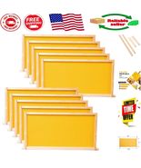 Efficient 10-Pack Deep Hive Frames &amp; Wax Foundations for Better Honey Pr... - $1,290.26 MXN