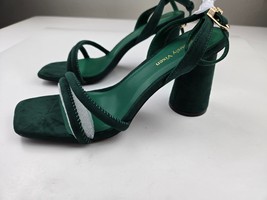 Women&#39;s Block High Heels Square Toe Heeled Sandals Ankle Strap Shoes, sz 8 - $34.65