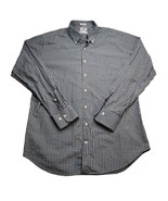 Peter Millar Shirt Mens L Blue Black Gingham Long Sleeve Button Up Casual - £19.39 GBP