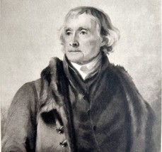 Thomas Jefferson Art Plate Print Portrait 1930 History Ephemera Sully DWEE2 - $19.99