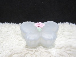 Frosted Glass Butterfly Candle Stand, Jewelry/Trinket, Made in Taiwan, 3 Colors - £6.36 GBP