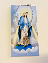 MIraculous Medal Pendant Necklace &amp; Prayer Card, New #AB-281-R2 - €3,43 EUR