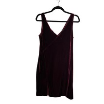 Laundry By Shelli Segal Size Medium Crushed Velvet Purple Wine Dress Side Slit - £20.67 GBP