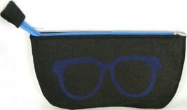 NEW Soft Strong Felt BLACK /BLUE Case with Zipper for all Sunglasses /Eyeglasses - £3.57 GBP