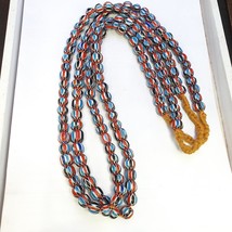 Multicolor Venetian Inspired Glass Beads 9mm Blue Red Chevron Beads Neck... - $777.24 MXN