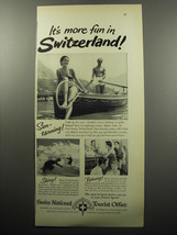1951 Swiss National Tourist Office Ad - It&#39;s more fun in Switzerland! - £15.01 GBP