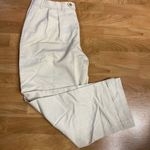 Chaps Mens Flat Front Chino Pants 34x26 Off White Cream Straight Leg - £7.91 GBP