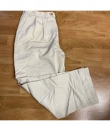 Chaps Mens Flat Front Chino Pants 34x26 Off White Cream Straight Leg - £7.79 GBP