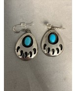 Kathleen Chavez Sterling Silver Earrings Turquoise American Southwest Na... - $64.30