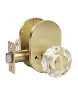 Crystal Privacy￼ Door Knob Interior Keyless Gold Plated ￼Heavy Duty Larg... - $24.74