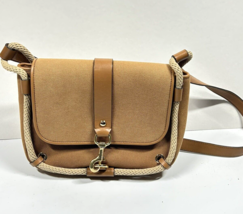 Michael Kors Brown Canvas Rope Shoulder Bag Satchel Purse Sample Tag RARE - £141.99 GBP