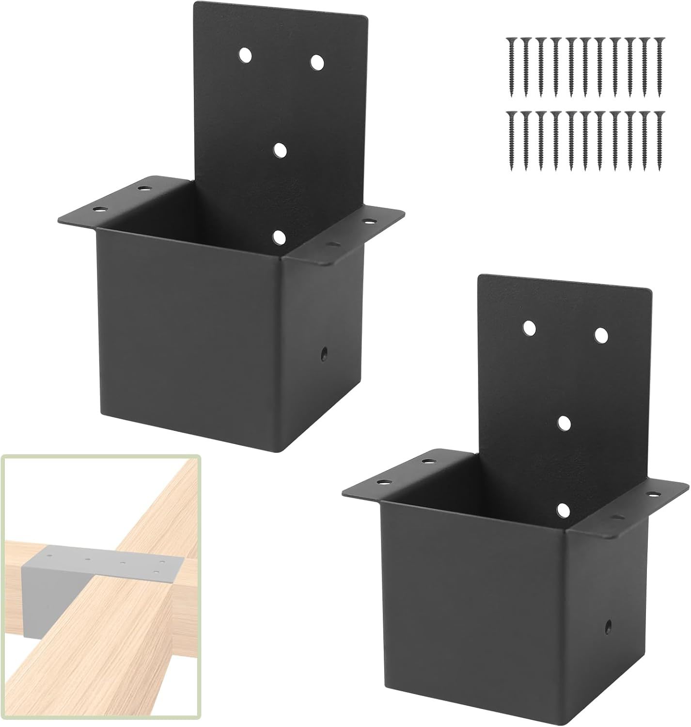 2 Pcs Pergola Brackets，4“X 4&quot;(Actual 3.6 &quot;X 3.6&quot;)Post Top Rafter Bracket... - $42.99