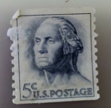 RARE George Washington 5 cent Posted Stamp Blue - £2.75 GBP