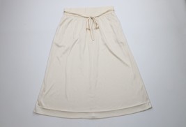 Vintage 70s Streetwear Womens 15 / 16 Sheer Tie Front Knit Skirt Pearl W... - $39.55