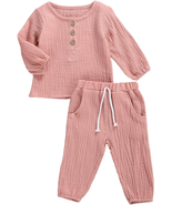 Baby Boy Girl Clothes Cotton Linen Sleeveless/Long Sleeve T-Shirt Top Sh... - £19.13 GBP