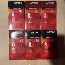 TDK T-120 HS Premium Quality 6 Hour VCR VHS Blank Video Tapes 6 Pack Sealed - $19.99