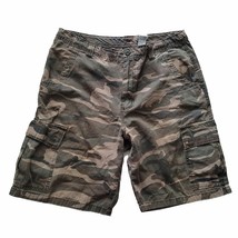 Bugle Boy Men Cotton Cargo Shorts Size 36 Camouflage Green - £9.30 GBP