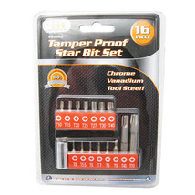 16 Pc Security Tamper Proof 6 Point Star Bit Torx Set Socket Tamperproof... - $19.99