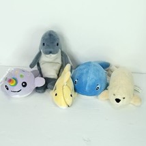 Lot Of 5 Shark Dolphin Whale Narwhal Clip Seal Plush Stuffed Animals Sea... - $461.62 MXN