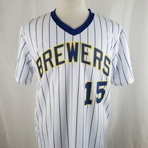 Milwaukee Brewers Cecil Cooper #15 Replica 80&#39;s Pinstripe Jersey Adult X... - £17.32 GBP