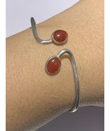 vintage sterling silver carnelian cuff bracelet7.5”  6” If You Wear It C... - $39.12