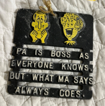 Vintage ma pa Kitchen Decor Funny Sayings Metal Trivet Wall Hanging USA - $297.75 MXN