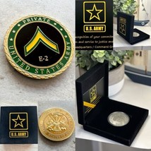 United States Army - Rank Private E-2 Challenge Coin With Special Army Case - £20.64 GBP