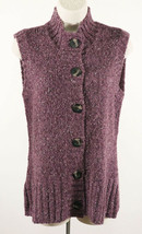 Charter Club Petite Womens Cardigan Sweater Vest PS Small Purple Button Front - £8.45 GBP