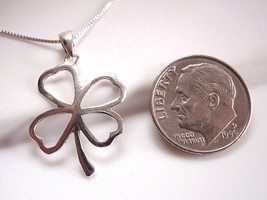 Four-Leaf Clover Pendant 925 Sterling Silver Corona Sun Jewelry Lucky Good Luck - £8.46 GBP