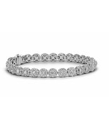 6.00 Ct Round Cut Diamond Halo Bracelet 14k White Gold Over Pure 925 Silver - $275.43 CAD