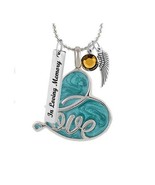 Aqua Love Heart Pendant Urn - Love Charms™ Option - $29.95