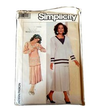 Simplicity Pattern 7883 Misses 2-PC Dress Tunic Top Skirt Sz 14 bust 36 ... - £4.85 GBP