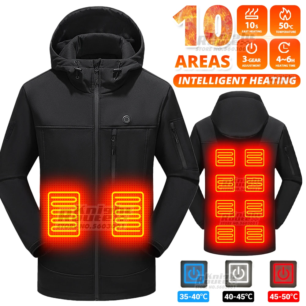 10 Areas Electric Heated Jacket Men Winter Women&#39;s Motorcycle Jacket Moto USB - £72.22 GBP+