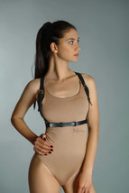 Leather Chest Harness Waist Under Bust Simple Top Rave Women Cage Bra - £45.30 GBP+