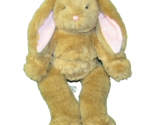 BUILD A BEAR 18&quot; BUNNY STUFFED ANIMAL FLUFFY TAN PINK LOPPED EAR SOFT PL... - £8.47 GBP