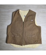 Vintage Carhartt Sherpa Lined Vest Zip Workwear 6SVT Size XXLT Tall XXL - $81.66 CAD