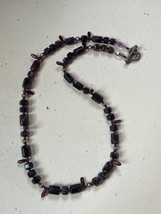 Estate Various Shaped Purple Amethyst Stone Bead Necklace – 18 inches long x - £15.54 GBP